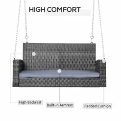 Outsunny 2 Seater Patio Rattan Swing Chair - Mixed Grey - 867-074 17 Outsunny 2 Seater Patio Rattan Swing Chair - Mixed Grey - 867-074 -OUTSUNNY Sales Shop jrj88c180cb994ef8.jpg