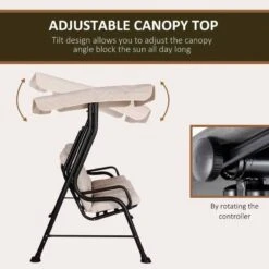 Outsunny 3-Seater Garden Swing Chair With Cushions - Beige - 84A-140V70BG -OUTSUNNY Sales Shop jzra0917fbeaaa3cd.jpg