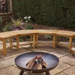 Kelkay Appleton Curved Garden Bench - Timber - 610012 -OUTSUNNY Sales Shop k e kelkay appleton 610012 lifestyle