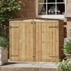 Kelkay Double Wheelie Bin Store - Timber - 680002