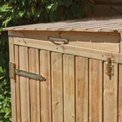 Kelkay Double Wheelie Bin Store - Timber - 680002 -OUTSUNNY Sales Shop k e kelkay bin store 680002 roof