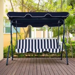 Outsunny 3-Seater Metal Swing Chair - Blue - 84A-118BU -OUTSUNNY Sales Shop kyp19d17dc3d43048.jpg