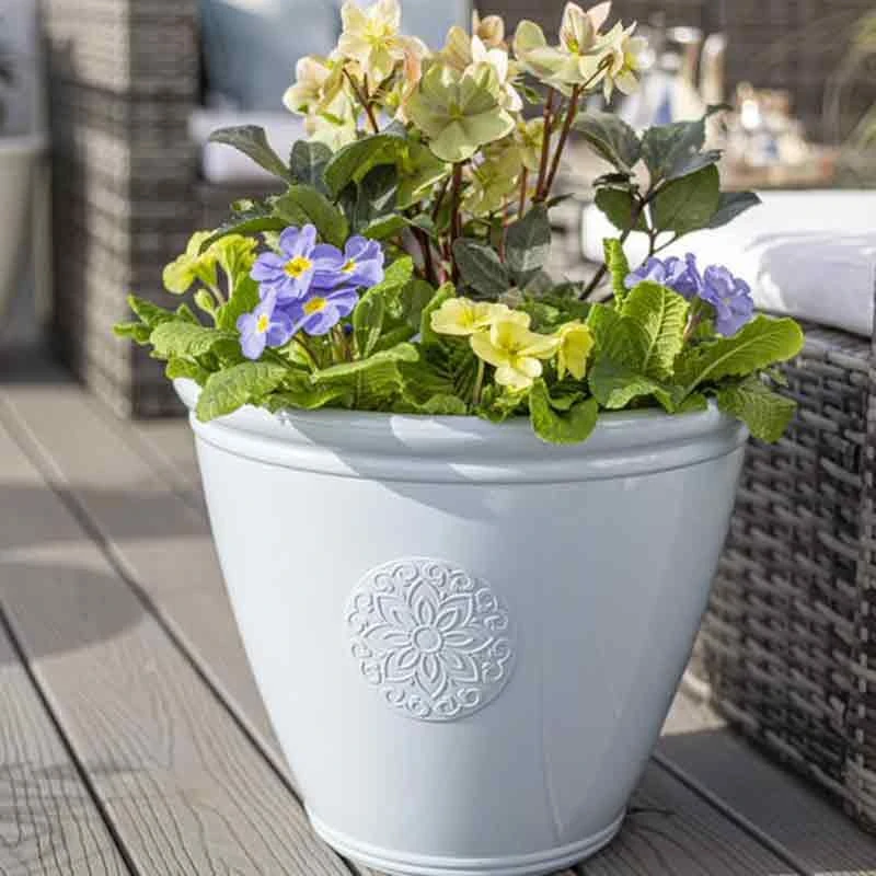La Hacienda Plant Avenue Eden Emblem Blue 40cm Garden Pot - 90525BU 3 La Hacienda Plant Avenue Eden Emblem Blue 40cm Garden Pot - 90525BU - Image 3