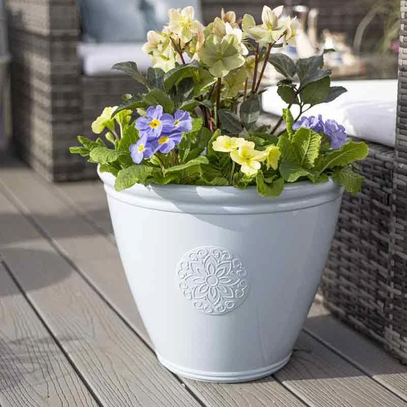 La Hacienda Plant Avenue Eden Emblem Blue 40cm Garden Pot - 90525BU 1 La Hacienda Plant Avenue Eden Emblem Blue 40cm Garden Pot - 90525BU