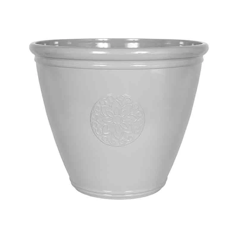 La Hacienda Plant Avenue Eden Emblem Grey 40cm Garden Pot - 90525GR 2 La Hacienda Plant Avenue Eden Emblem Grey 40cm Garden Pot - 90525GR - Image 2
