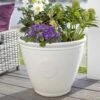 La Hacienda Plant Avenue Eden Emblem White 40cm Garden Pot - 90525WH -OUTSUNNY Sales Shop l a la hacienda eden 90525wh
