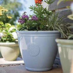 La Hacienda Plant Avenue Eden Emblem Blue 45cm Garden Pot - 90526BU