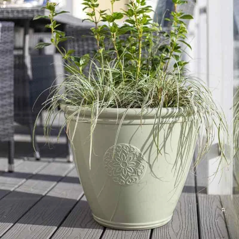 La Hacienda Plant Avenue Eden Emblem Green 45cm Garden Pot - 90526GN 1 La Hacienda Plant Avenue Eden Emblem Green 45cm Garden Pot - 90526GN