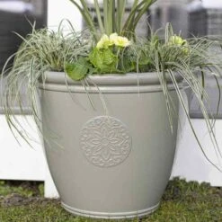 La Hacienda Plant Avenue Eden Emblem Grey 45cm Garden Pot - 90526GR