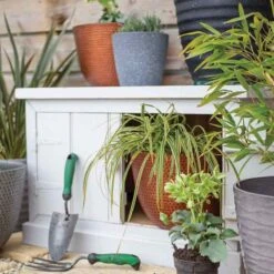 La Hacienda Plant Avenue Elements Copper 31cm Garden Pot - 90350CO -OUTSUNNY Sales Shop l a la hacienda elements 90350co lifestyle