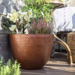 La Hacienda Plant Avenue Elements Copper 38cm Garden Pot - 90351CO