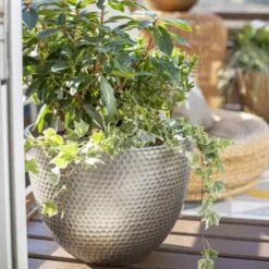 La Hacienda Plant Avenue Elements Gun Metal Grey 38cm Garden Pot - 90351GM -OUTSUNNY Sales Shop l a la hacienda elements 90351gm lifestyle