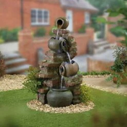 La Hacienda Flowing Jugs Inc LEDS Water Feature - 45134L