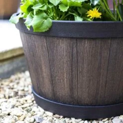 La Hacienda Plant Avenue Oban Dark Oak Whiskey Barrel 39cm Garden Pot - 90512DO -OUTSUNNY Sales Shop l a la hacienda oban 90512do 2