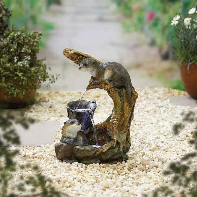 La Hacienda Otters Element Inc LEDs Water Feature - 45205L 1 La Hacienda Otters Element Inc LEDs Water Feature - 45205L