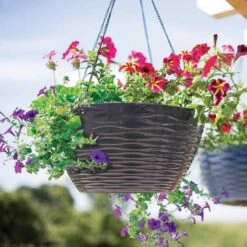 La Hacienda Plant Avenue Windermere Charcoal Hanging Basket 35cm - 90402CH