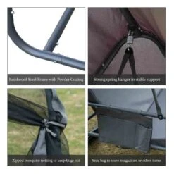 Outsunny 3 Seater Convertible Swing Chair With Anti-UV Canopy - Grey - 84A-063 -OUTSUNNY Sales Shop lfk88c1859b037fd8.jpg