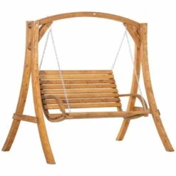 Outsunny 2 Seater Pine Wood Garden Swing Chair - Brown - 84A-219 -OUTSUNNY Sales Shop m4x98a1802aec7c11