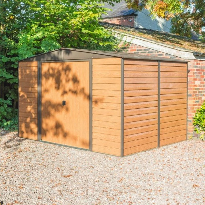 Rowlinson 10x12 Woodvale Metal Apex Shed With Floor - MEWV1012PF 1 Rowlinson 10x12 Woodvale Metal Apex Shed With Floor - MEWV1012PF