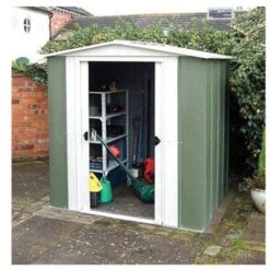 Rowlinson Greenvale Metal Apex Shed 8x6 - MEGV86