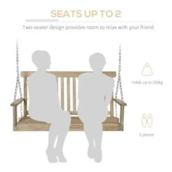 Outsunny 2 Seater Wooden Swing Chair - Natural - 84A-154ND -OUTSUNNY Sales Shop mh52c017dc1c12c72.jpg