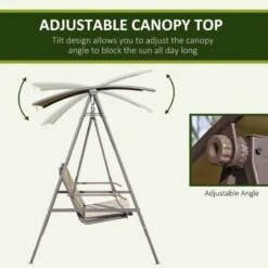 Outsunny 2 Seater Garden Swing Chair With Canopy - Brown - 84A-251BN 15 Outsunny 2 Seater Garden Swing Chair With Canopy - Brown - 84A-251BN -OUTSUNNY Sales Shop mtca0918068b8cd46.jpg