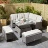 Rowlinson Prestbury 4 Piece Corner Dining Set - Natural Stone - NSPRECSET -OUTSUNNY Sales Shop n s nsprecset