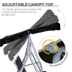 Outsunny Outdoor 3-Seater Swing Chair - Black - 84A-059BK -OUTSUNNY Sales Shop ncsa091859f731258.jpg