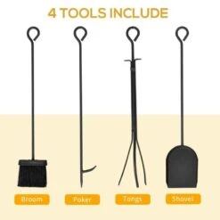 HOMCOM Heavy Duty Firewood Wood Log Rack - Black - 842-160 -OUTSUNNY Sales Shop ndifb818b0111c9e0.jpg