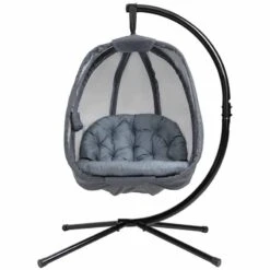 Outsunny Hanging Egg Chair With Cushion - Grey - 84A-207V70GY -OUTSUNNY Sales Shop o2qdaa1801c81fc84.jpg
