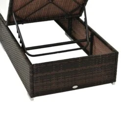 Outsunny Rattan Reclining Sun Lounger - Brown - 01-0230 -OUTSUNNY Sales Shop o u outsunny 01 0230 3