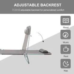 Outsunny Reclining Sun Lounger With Pillow - Brown - 01-0337 -OUTSUNNY Sales Shop o u outsunny 01 0337 2