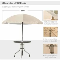 Outsunny 6 Piece Garden Patio Table & Chairs Bistro Set - Coffee & White - 01-0708 -OUTSUNNY Sales Shop o u outsunny 01 0708 umbrella