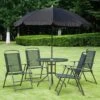 Outsunny 6 Piece Garden Patio Table & Chairs - Black - 01-0709 2 Outsunny 6 Piece Garden Patio Table & Chairs - Black - 01-0709 -OUTSUNNY Sales Shop o u outsunny 01 0709