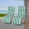 Outsunny 2-Piece Sun Lounger Set - With Cushions - Green/White - 01-0710 -OUTSUNNY Sales Shop o u outsunny 01 0710