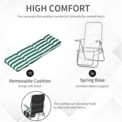 Outsunny 2-Piece Sun Lounger Set - With Cushions - Green/White - 01-0710 -OUTSUNNY Sales Shop o u outsunny 01 0710 4