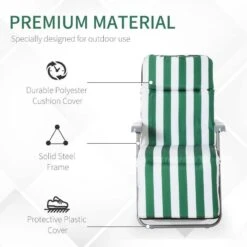 Outsunny 2-Piece Sun Lounger Set - With Cushions - Green/White - 01-0710 -OUTSUNNY Sales Shop o u outsunny 01 0710 5