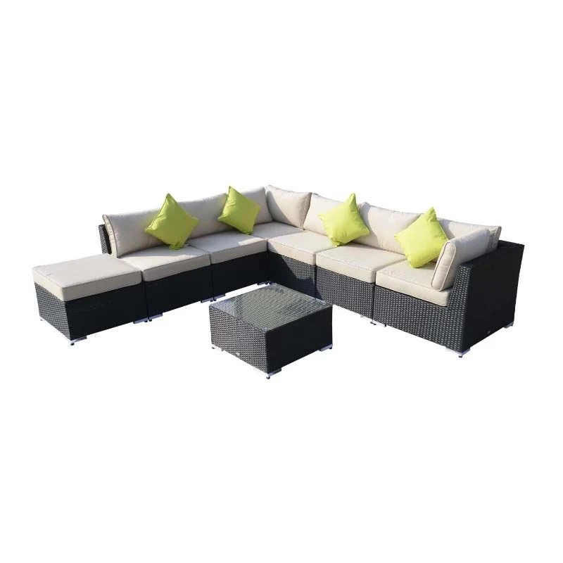 Outsunny 8 Piece Rattan Garden Furniture Set - Black - 01-0714 2 Outsunny 8 Piece Rattan Garden Furniture Set - Black - 01-0714 - Image 2