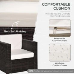 Outsunny Rattan Armchair - Brown/Cream - 01-0715 13 Outsunny Rattan Armchair - Brown/Cream - 01-0715 -OUTSUNNY Sales Shop o u outsunny 01 0715 3