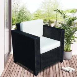 Outsunny Single Rattan Sofa Armchair - Black - 01-0716 -OUTSUNNY Sales Shop o u outsunny 01 0716 lifestyle