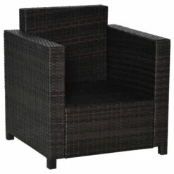 Outsunny Single Rattan Sofa Armchair - Black - 01-0716 -OUTSUNNY Sales Shop o u outsunny 01 0716 rattan