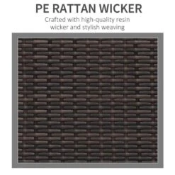 Outsunny Rattan 3 Seater Garden Sofa - Brown/Cream - 01-0719 -OUTSUNNY Sales Shop o u outsunny 01 0719 4