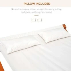 Outsunny Double Wooden Rocking Sun Lounger - White - 01-0860 -OUTSUNNY Sales Shop o u outsunny 01 0860 4