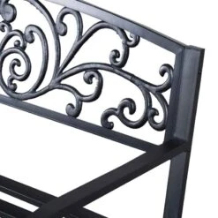 Outsunny 2-Seater Garden Bench Steel - Black - 840-036 16 Outsunny 2-Seater Garden Bench Steel - Black - 840-036 -OUTSUNNY Sales Shop o u outsunny 840 036 5