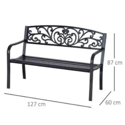 Outsunny 2-Seater Garden Bench Steel - Black - 840-036 12 Outsunny 2-Seater Garden Bench Steel - Black - 840-036 -OUTSUNNY Sales Shop o u outsunny 840 036 dimensions