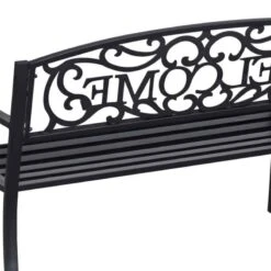 Outsunny 2 Seater Steel Garden Bench 1260x600x850mm - Black - 840-037 -OUTSUNNY Sales Shop o u outsunny 840 037 6