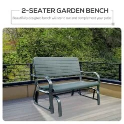 Outsunny 2 Seater Swing Garden Bench - Green - 840-051 -OUTSUNNY Sales Shop o u outsunny 840 051 3