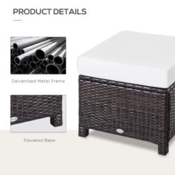 Outsunny Rattan Footstool - Brown - 841-002BN 11 Outsunny Rattan Footstool - Brown - 841-002BN -OUTSUNNY Sales Shop o u outsunny 841 002bn 2