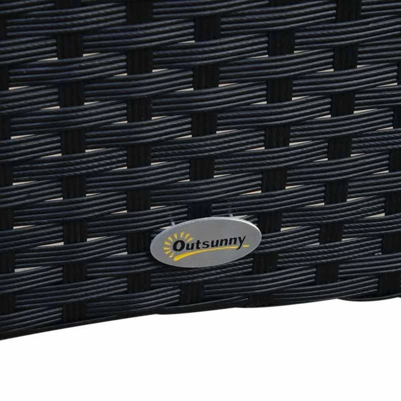 Outsunny 6-Seater Rattan Dining Patio Table And Chairs Set With Cushion - Black & Cream - 841-071 9 Outsunny 6-Seater Rattan Dining Patio Table And Chairs Set With Cushion - Black & Cream - 841-071 - Image 9