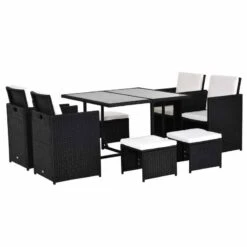 Outsunny 8-Seater Rattan Dining Table And Chair Set - Black & Milk White - 841-108 12 Outsunny 8-Seater Rattan Dining Table And Chair Set - Black & Milk White - 841-108 -OUTSUNNY Sales Shop o u outsunny 841 108 full set